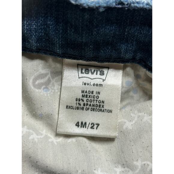 Levi's Women's Tilted Straight 523 Distressed Dark Wash Denim Jeans 4 27 - Picture 10 of 11